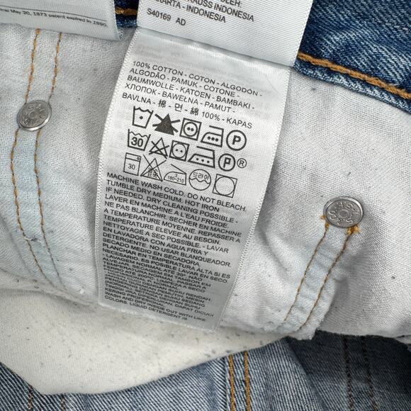 Levi's 505 Jeans Mens 38x30 (38x29 ACTUAL) Regular Fit Straight Leg Blue Denim - Picture 8 of 10